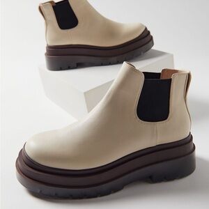Urban Outfitters Ivory Chelsea Platform Boots